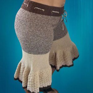 Handmade Crochet Capri pants cotton spring autumn